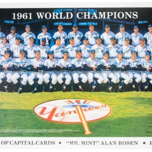 1961 New York Yankees WS Champs Team Signed Large Photo Mickey Mantle JSA COA
