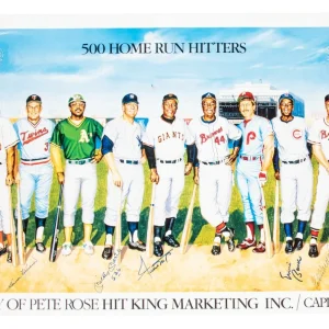 Mickey Mantle Ted Williams Willie Mays Signed 500 Home Run Photo CREASED JSA COA