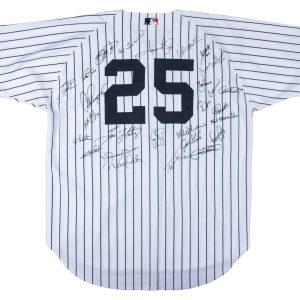 2005 New York Yankees Team Signed Jersey Derek Jeter Mariano Rivera JSA COA