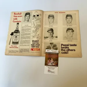 Nolan Ryan Rookie Signed Vintage 1968 New York Mets Program With JSA COA