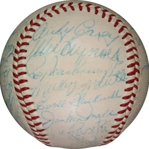 1953 New York Yankees World Series Champs Team Signed Baseball Mickey Mantle JSA