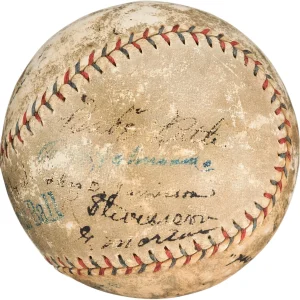 1920 Cleveland Indians WS Champs Team Signed Baseball Ray Chapman Babe Ruth PSA