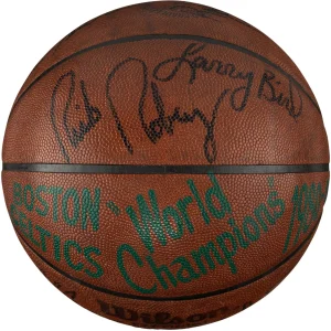 1981 Finals Game Winning Game Used Signed Basketball Boston Celtics NBA Champs
