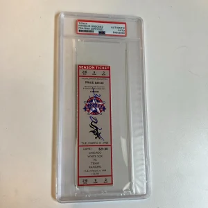 Magglio Ordonez Signed MLB Debut March 31, 1998 Original Ticket PSA DNA