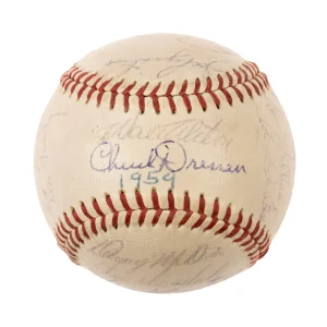 1959 Los Angeles Dodgers World Series Champs Team Signed Baseball JSA COA