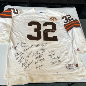 1964 Cleveland Browns Super Bowl Champs Team Signed Jersey Jim Brown JSA COA