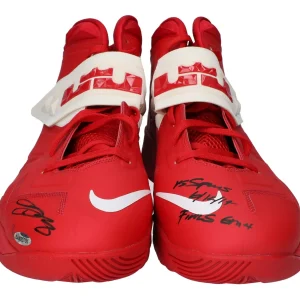 LeBron James NBA Finals Game Used Signed Sneakers UDA 1/1 Photo Matched