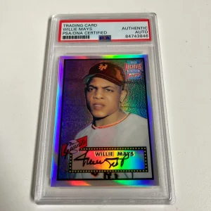 1952 Topps Willie Mays Signed RC 2001 Topps Chrome Archives Refractor PSA DNA