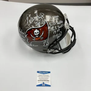 Warren Sapp Signed Heavily Inscribed STATS Tampa Bay Buccaneers Helmet Beckett