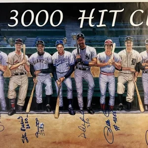 3,000 Hit Club Signed Large Lithograph Photo 11 Sigs Willie Mays Hank Aaron JSA