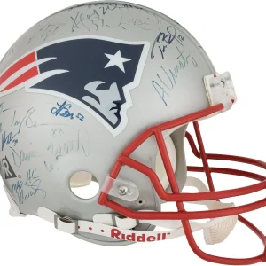 2001 New England Patriots Team Signed Helmet Tom Brady First Super Bowl JSA