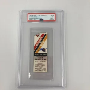 Deion Sanders Signed NFL Debut Ticket September 10, 1989 PSA DNA Auto MINT 9