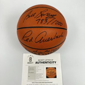 1956-57 Boston Celtics NBA Champs Team Signed Game Basketball Beckett COA