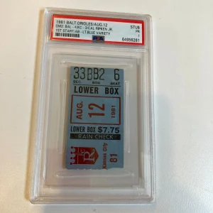 Cal Ripken Jr. First Career Start Ticket 8-12-1981 PSA POP 1 - 1/1