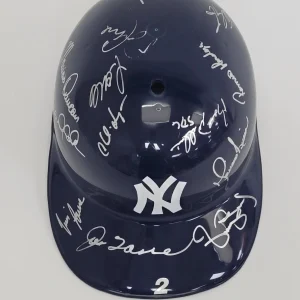 1997 New York Yankees Team Signed Helmet Derek Jeter Mariano Rivera Beckett COA