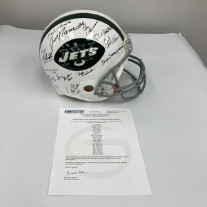 1969 New York Jets Super Bowl Champs Team Signed Authentic Game Helmet Steiner