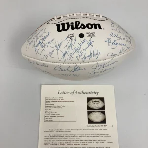 1966 Green Bay Packers Super Bowl 1 Champs Team Signed Football JSA COA