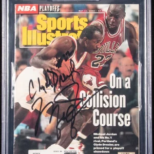 Michael Jordan Signed 1992 NBA Finals Sports Illustrated Beckett Graded 9 MINT
