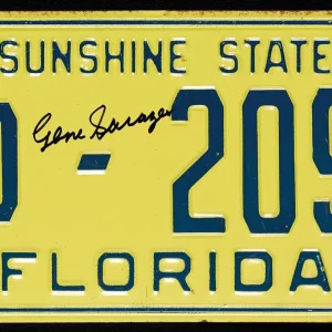 Gene Sarazen Signed Florida License Plate PGA Golf PSA DNA COA