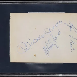 Mickey Mantle, Roger Maris & Whitey Ford Signed 1960's Album Page BGS Certified