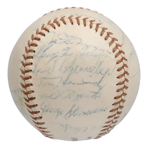 1947 New York Yankees World Series Champs Team Signed Baseball JSA COA
