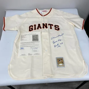 Willie Mays "Say Hey, HOF 79" Signed San Francisco Giants STAT Jersey JSA COA