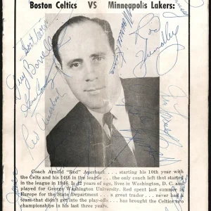 1959-60 Boston Celtics World Champions Team Signed Program Bill Russell PSA DNA