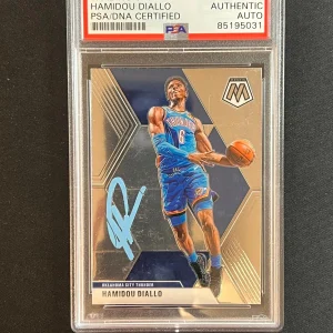 2019-2020 Panini Mosaic #193 Hamidou Diallo Signed Card AUTO PSA Slabbed Thunder