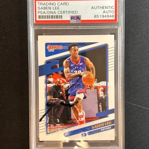 2021-22 Panini Donruss #16 Saben Lee Signed Card AUTO PSA Slabbed Pistons