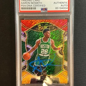 2020-21 Panini Select #74 Aaron Nesmith Signed Card AUTO PSA Slabbed RC Celtics