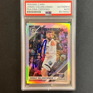 2019-20 Panini Donruss Optic #130 Jonas Valanciunas Signed Card AUTO PSA Slabbed