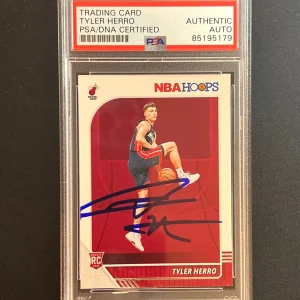 2019-20 Panini Hoops #210 Tyler Herro Signed Card AUTO PSA Slabbed Heat