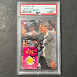 1992 Skybox #263 Don Nelson Signed Card AUTO PSA Slabbed Warriors