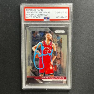 2018-19 Panini Prizm Black #93 Jonas Valanciunas Signed Card AUTO 10 PSA Slabbed
