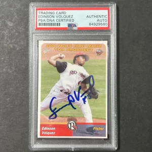 2006 Multi-Aid #17 Edinson Volquez Signed Card PSA Slabbed Auto Rangers