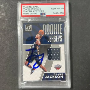2017-18 Panini Donruss Rookie Jerseys Frank Jackson Signed Card AUTO 10 PSA Slab