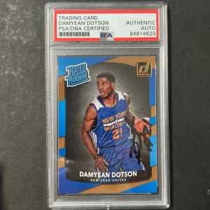 2017-18 Donruss Optic Rated Rookie #166 Damyean Dotson Signed Card AUTO PSA Slab