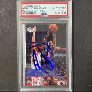 2007-08 NBA Upper Deck #96 Renaldo Balkman Signed Card AUTO 10 PSA Slabbed Knick