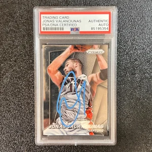 2014-15 Panini Prizm #145 Jonas Valanciunas Signed Card AUTO PSA Slabbed Toronto