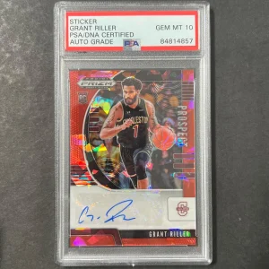 2020 Panini Prizm Draft Picks #PA-GR Grant Riller Signed Card AUTO 10 PSA/DNA Sl
