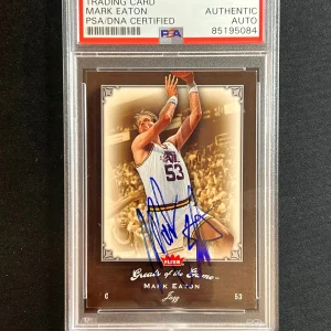 2005-06 Fleer Greats of the Game #25 Mark Eaton Signed Card AUTO PSA Slabbed Jaz