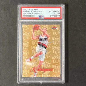 2007-08 Fleer Ultra #160 Sergio Rodriguez Signed Card AUTO PSA Slabbed Trail Bla