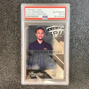 2014 Panini #PP-KA Kyle Anderson Signed Card AUTO PSA/DNA Slabbed Spurs