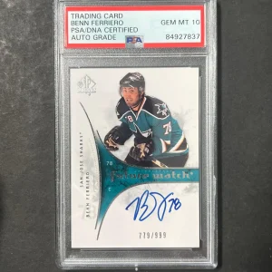 2009-10 Upper Deck Hockey #220 Ben Ferriero Signed Card AUTO 10 PSA Slabbed Shar