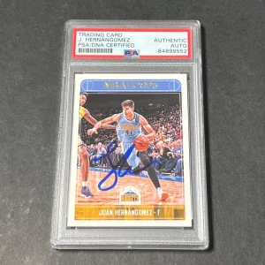 2017-18 NBA Hoops #148 Juan Hernangomez Signed Card PSA Nuggets