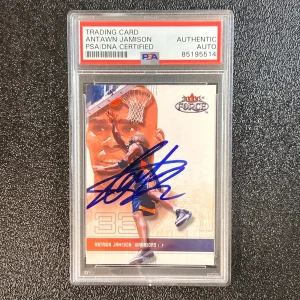 2001-02 Fleer Force #87 Antawn Jamison Signed Card AUTO PSA Slabbed Warriors