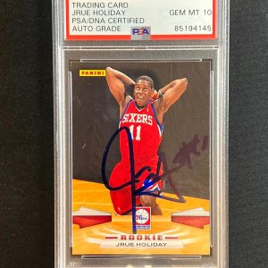 2009-10 Panini #317 Jrue Holiday Signed Card AUTO 10 PSA Slabbed RC 76ers