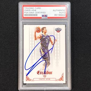 2014-15 Panini Excalibur #145 Omer Asik Signed Card AUTO PSA/DNA Slabbed Pelican