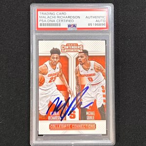 2016-17 Contenders Collegiate Connections #20 Malachi Richardson Signed Card AUT