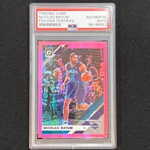 2019-20 Panini Donruss Optic #24 Nicolas Batum Signed Card AUTO PSA Slabbed Horn